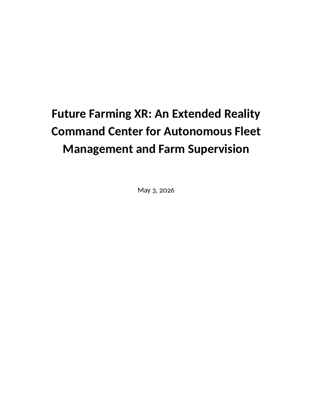 First page of Future Farming XR: An Extended Reality Command Center for Autonomous Fleet Management and Farm Supervision