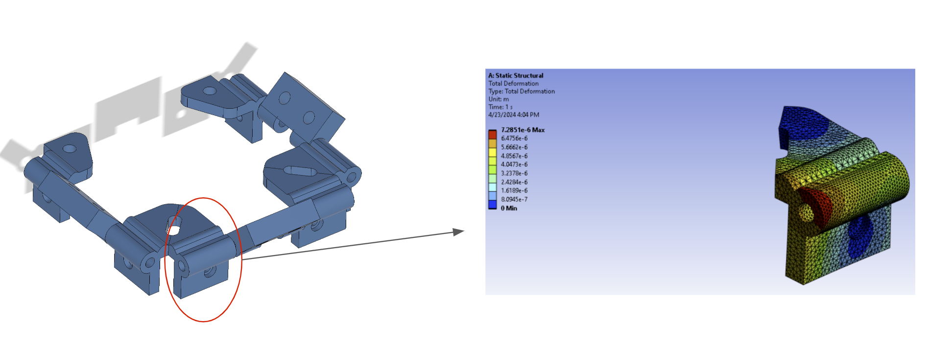 Thick Hinges Static Structural : Deformation